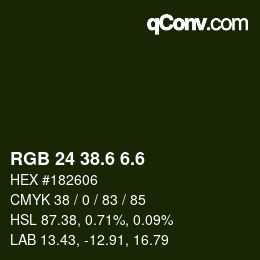 カラーコード: RGB 24 38.6 6.6 | qconv.com