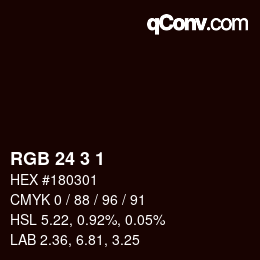 カラーコード: RGB 24 3 1 | qconv.com
