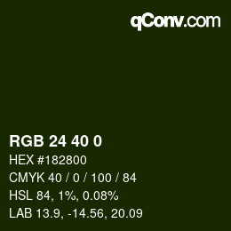 カラーコード: RGB 24 40 0 | qconv.com