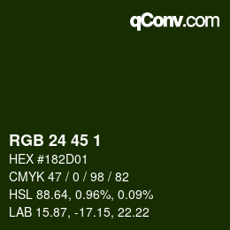 Color code: RGB 24 45 1 | qconv.com