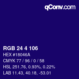 Color code: RGB 24 4 106 | qconv.com