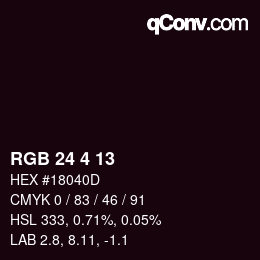 Color code: RGB 24 4 13 | qconv.com