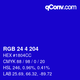 カラーコード: RGB 24 4 204 | qconv.com