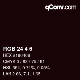 カラーコード: RGB 24 4 6 | qconv.com
