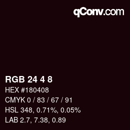 カラーコード: RGB 24 4 8 | qconv.com