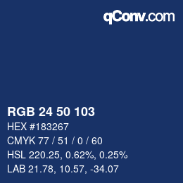 Color code: RGB 24 50 103 | qconv.com