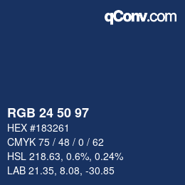 Color code: RGB 24 50 97 | qconv.com