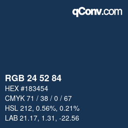 Color code: RGB 24 52 84 | qconv.com