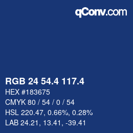 カラーコード: RGB 24 54.4 117.4 | qconv.com