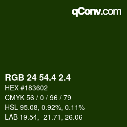 カラーコード: RGB 24 54.4 2.4 | qconv.com
