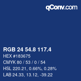 カラーコード: RGB 24 54.8 117.4 | qconv.com