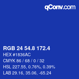 カラーコード: RGB 24 54.8 172.4 | qconv.com