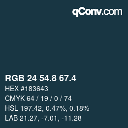カラーコード: RGB 24 54.8 67.4 | qconv.com