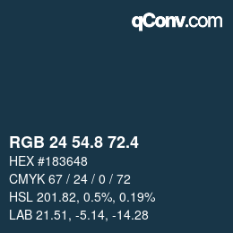 カラーコード: RGB 24 54.8 72.4 | qconv.com