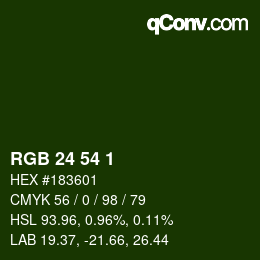 カラーコード: RGB 24 54 1 | qconv.com