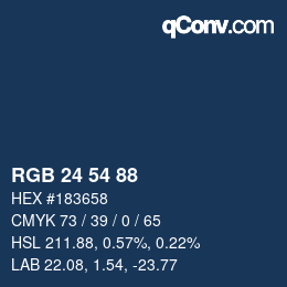 Color code: RGB 24 54 88 | qconv.com