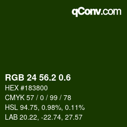 カラーコード: RGB 24 56.2 0.6 | qconv.com