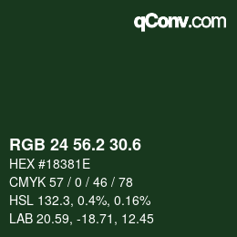 カラーコード: RGB 24 56.2 30.6 | qconv.com