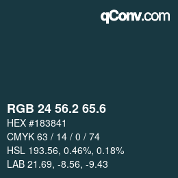 カラーコード: RGB 24 56.2 65.6 | qconv.com