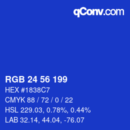 カラーコード: RGB 24 56 199 | qconv.com