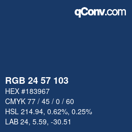 カラーコード: RGB 24 57 103 | qconv.com