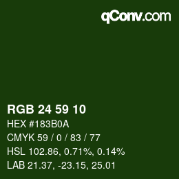 Color code: RGB 24 59 10 | qconv.com
