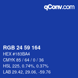 Color code: RGB 24 59 164 | qconv.com
