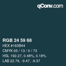 Color code: RGB 24 59 68 | qconv.com