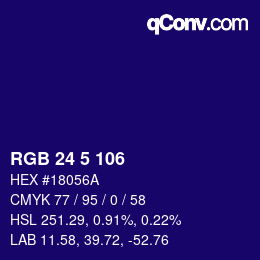 Color code: RGB 24 5 106 | qconv.com