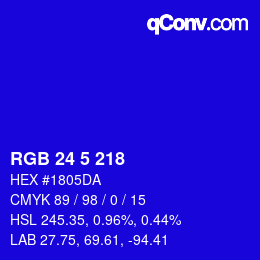 Color code: RGB 24 5 218 | qconv.com