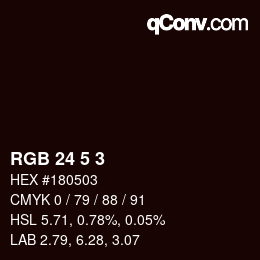 Color code: RGB 24 5 3 | qconv.com