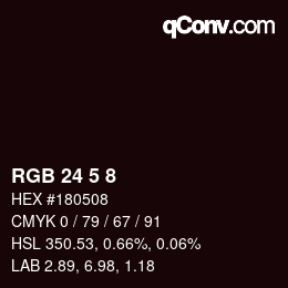 Code couleur: RGB 24 5 8 | qconv.com
