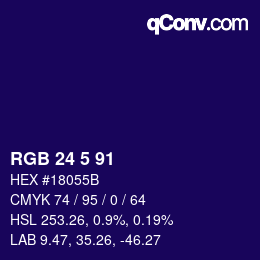 Color code: RGB 24 5 91 | qconv.com