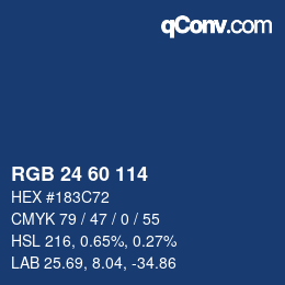 颜色代码: RGB 24 60 114 | qconv.com