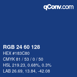 カラーコード: RGB 24 60 128 | qconv.com