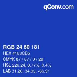 颜色代码: RGB 24 60 181 | qconv.com