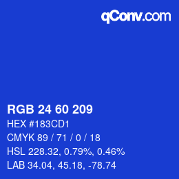カラーコード: RGB 24 60 209 | qconv.com