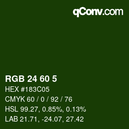 Color code: RGB 24 60 5 | qconv.com