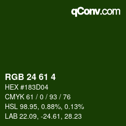 カラーコード: RGB 24 61 4 | qconv.com