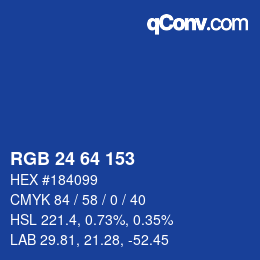 Color code: RGB 24 64 153 | qconv.com