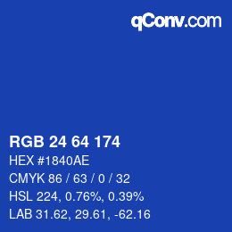 Color code: RGB 24 64 174 | qconv.com