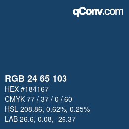カラーコード: RGB 24 65 103 | qconv.com