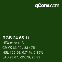 Color code: RGB 24 65 11 | qconv.com