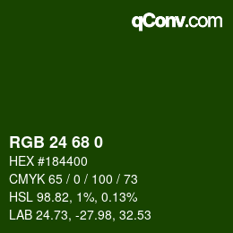 カラーコード: RGB 24 68 0 | qconv.com