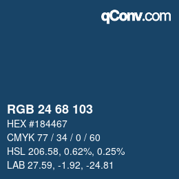 Color code: RGB 24 68 103 | qconv.com
