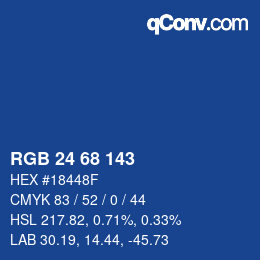 カラーコード: RGB 24 68 143 | qconv.com