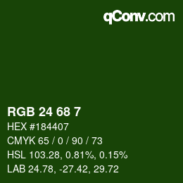 Color code: RGB 24 68 7 | qconv.com