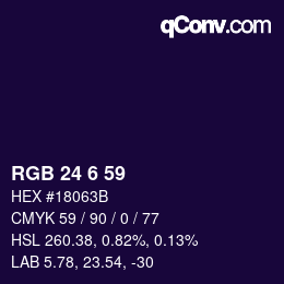 Color code: RGB 24 6 59 | qconv.com