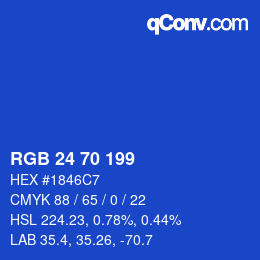 Color code: RGB 24 70 199 | qconv.com