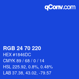 Farbcode: RGB 24 70 220 | qconv.com